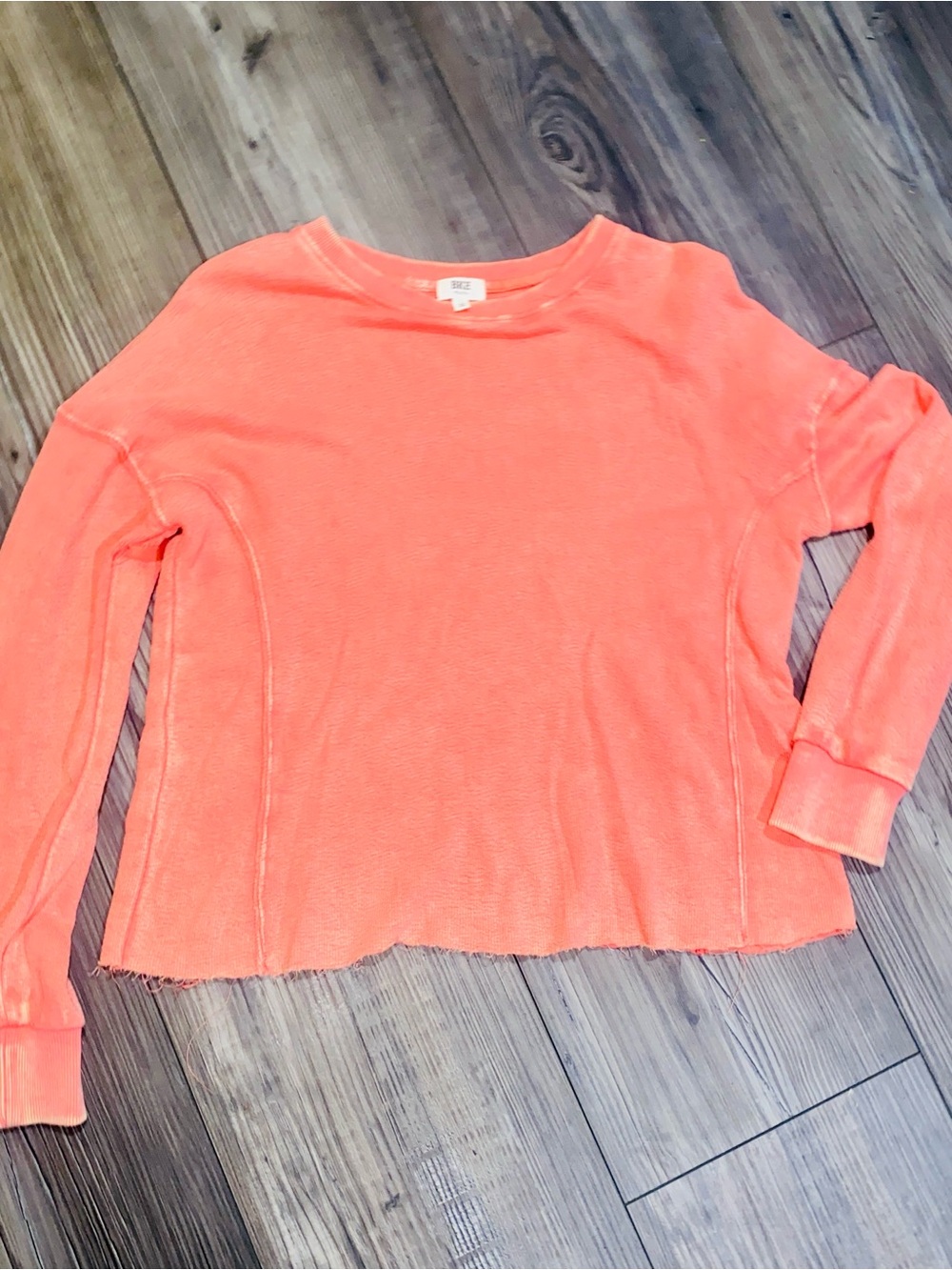 BKE Youth Coral Ribbed Cropped Pullover - Picture 2 of 2